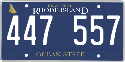 RI license plate 447557
