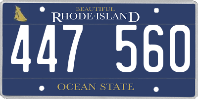RI license plate 447560