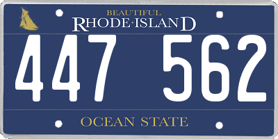 RI license plate 447562