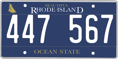 RI license plate 447567