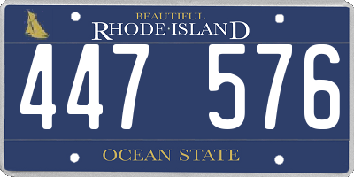 RI license plate 447576