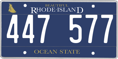 RI license plate 447577