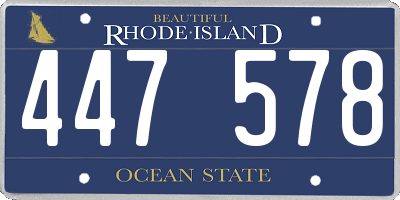 RI license plate 447578