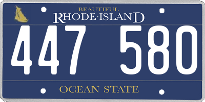 RI license plate 447580