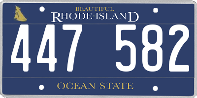 RI license plate 447582