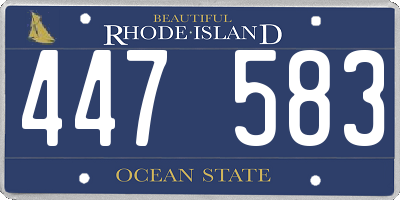 RI license plate 447583