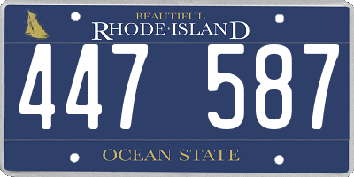 RI license plate 447587
