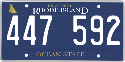 RI license plate 447592
