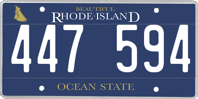 RI license plate 447594