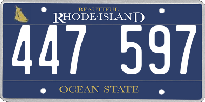 RI license plate 447597