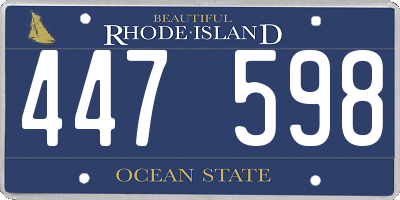 RI license plate 447598