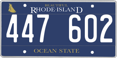 RI license plate 447602