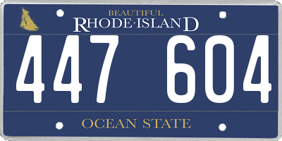 RI license plate 447604