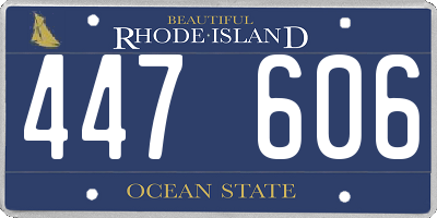 RI license plate 447606