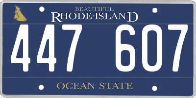 RI license plate 447607