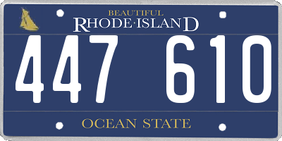 RI license plate 447610