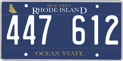 RI license plate 447612