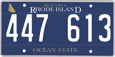 RI license plate 447613