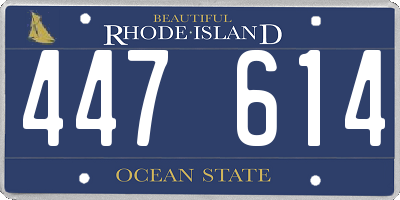 RI license plate 447614