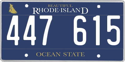 RI license plate 447615