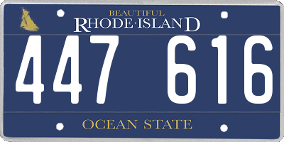 RI license plate 447616
