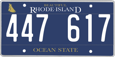 RI license plate 447617