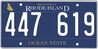 RI license plate 447619