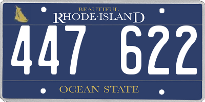 RI license plate 447622
