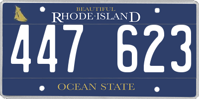RI license plate 447623