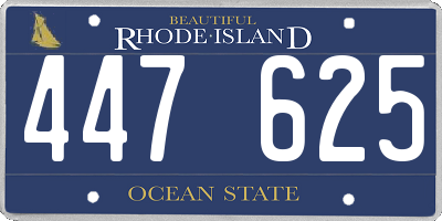RI license plate 447625