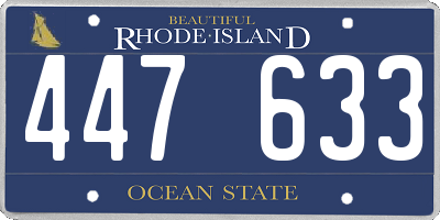 RI license plate 447633