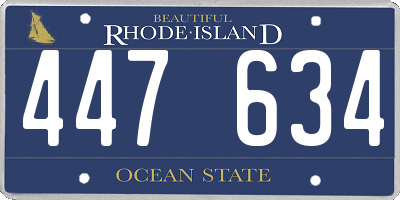 RI license plate 447634