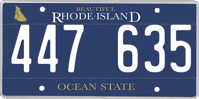 RI license plate 447635