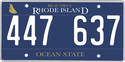 RI license plate 447637