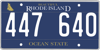 RI license plate 447640