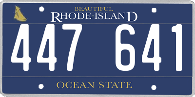 RI license plate 447641