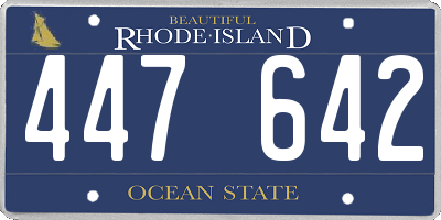 RI license plate 447642