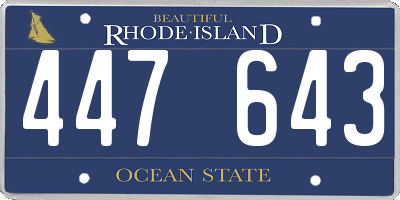 RI license plate 447643