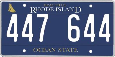 RI license plate 447644