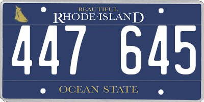 RI license plate 447645