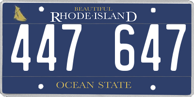 RI license plate 447647