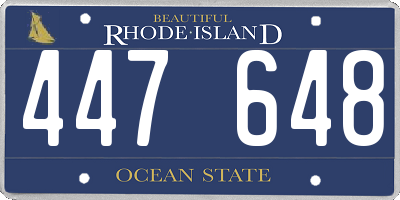 RI license plate 447648