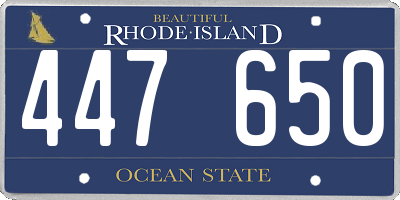 RI license plate 447650