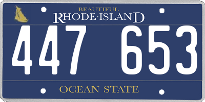 RI license plate 447653