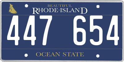 RI license plate 447654