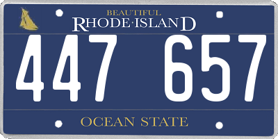 RI license plate 447657