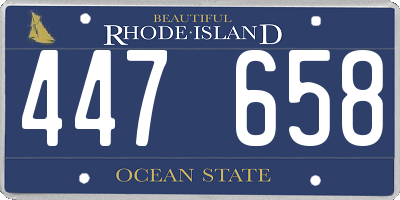 RI license plate 447658