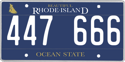 RI license plate 447666