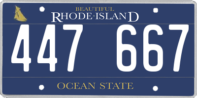 RI license plate 447667