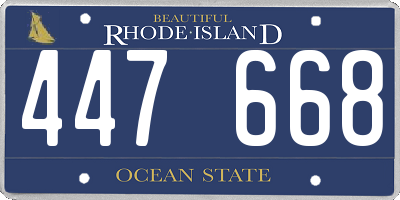 RI license plate 447668